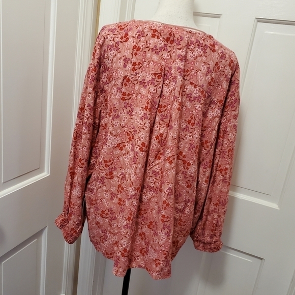 NWT Terra & Sky Pink & Purple Henley Woven Top Size 1X-16W/18W Ret. 16.98 - Picture 7 of 10